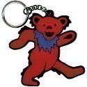 Grateful Dead Red Bear Rubber Keychain Thumbnail