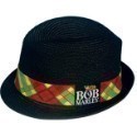 Bob Marley Rasta Plaid Fedora Hat Thumbnail