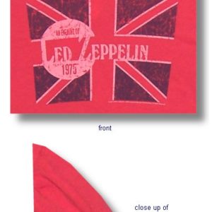 Led Zeppelin Flag Jr Red T-Shirt XL Only