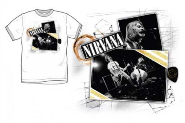 Nirvana Scrap Book Mens White T-shirt XL Only