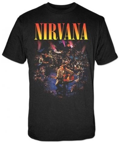 Nirvana Live Concert Photo Mens Black T-Shirt