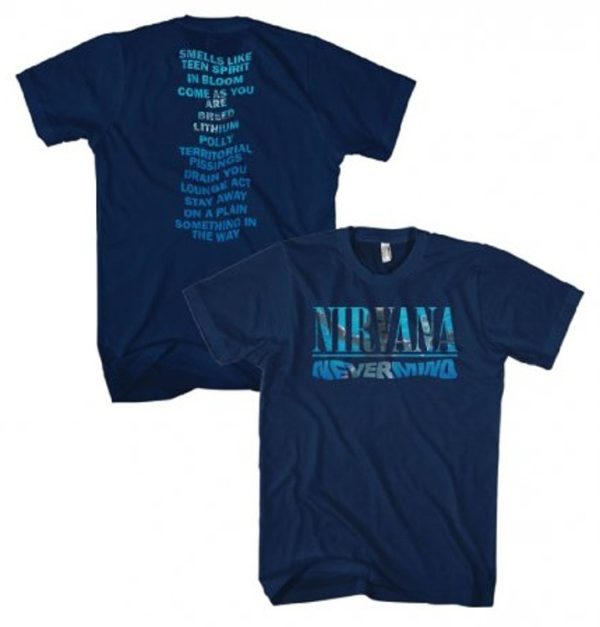 Nirvana Nevermind Play List Mens Blue T-shirt