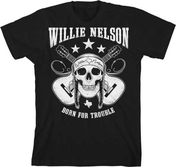 Willie Nelson Born For Trouble Mens Black T-shirt