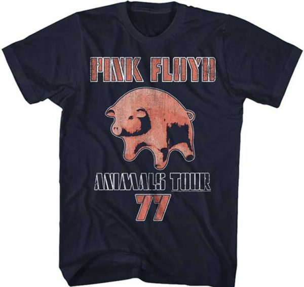 Pink Floyd Animals '77 Tour Mens Blue T-shirt