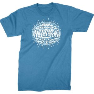 Waylon Jennings Buckle Mens Blue T-shirt