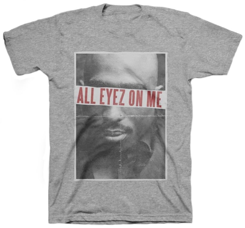 account Embryo egg Tupac All Eyez On Me Poster Mens Gray T-shirt - Band Tees