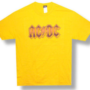 AC/DC Flock Logo Yellow T-shirt - L