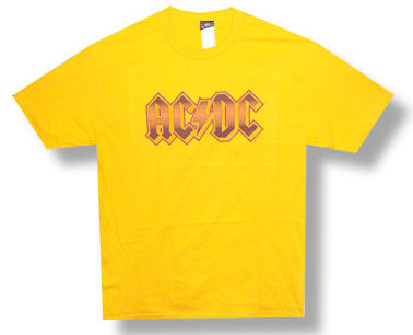 AC/DC Flock Logo Yellow T-shirt - L