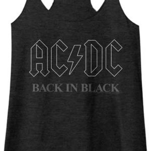 AC/DC Back In Black Jr Raw Edge Tank Top