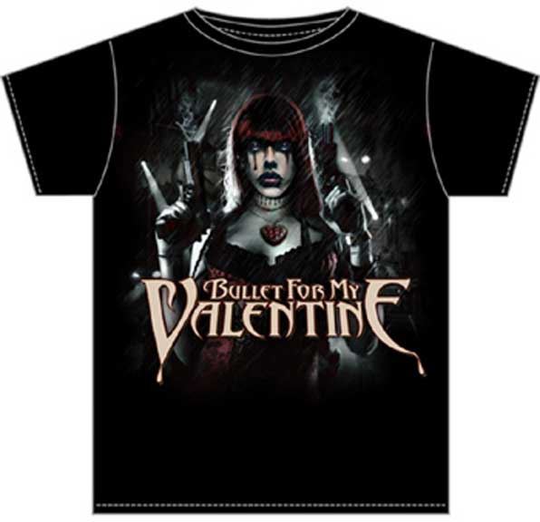Bullet For My Valentine Girl  w/ Guns T-shirt