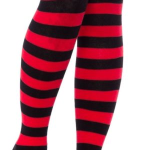 Black and Red Foldover Adult Size Knee Socks