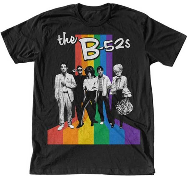The B-52's Rainbow Mens Black T-shirt