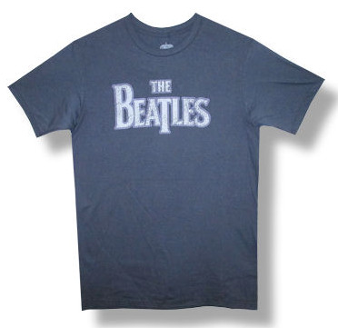 The Beatles Vintage Purple Outline Mens Gray T-shirt