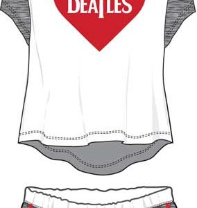 Beatles Heart Shirt and Shorts Loungewear Set