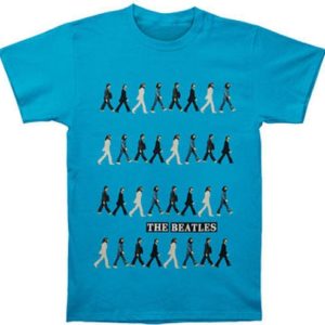 The Beatles Abbey Road Repeat Mens Blue T-shirt