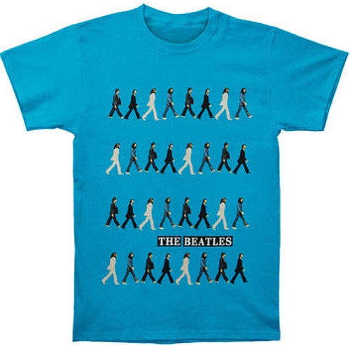 The Beatles Abbey Road Repeat Mens Blue T-shirt