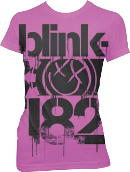 Blink-182 black on pink t-shirt