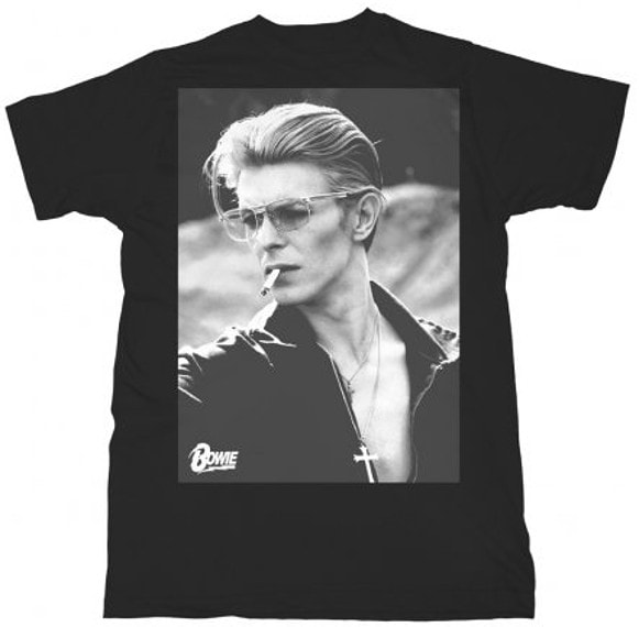 David Bowie Black and White Smoking T-shirt