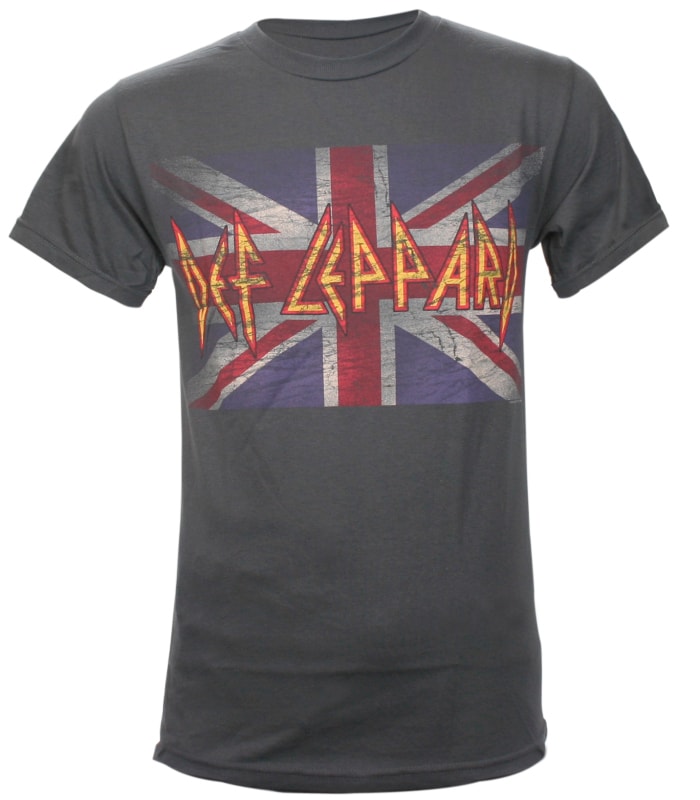 Details about   Def Leppard Leopard Print British Flag Adult T Shirt Metal Music Merch 