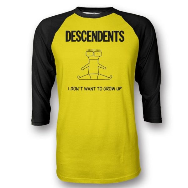 The Descendents Grow Up Raglan Mens Yellow T-shirt