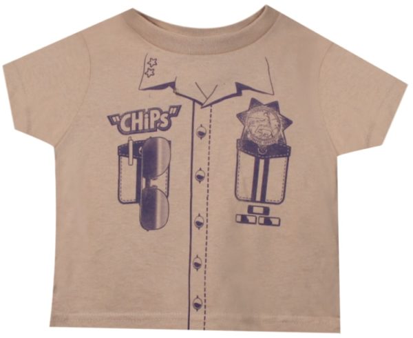 Chips Toddler Costume Brown 100% Cotton 2T-5T T-shirt