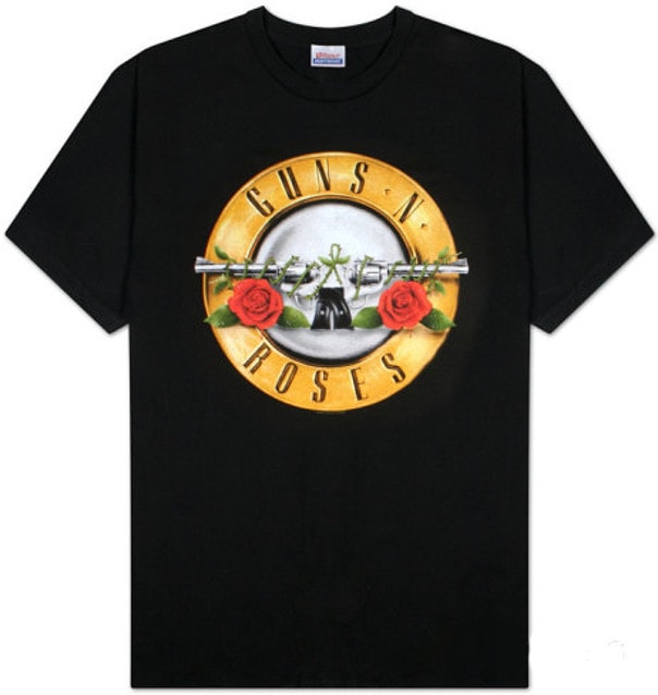 5XL Black T-Shirt 4XL M Guns N' Roses Bullet Logo S L 2XL XL 3XL 