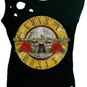Guns N ROses WOmens distressed tank top black t-shirt