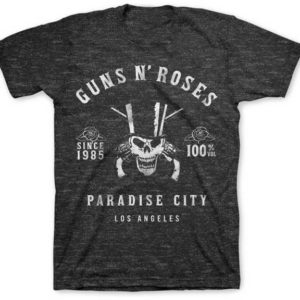 Guns N Roses Skeleton L.A. Label Mens Gray T-shirt