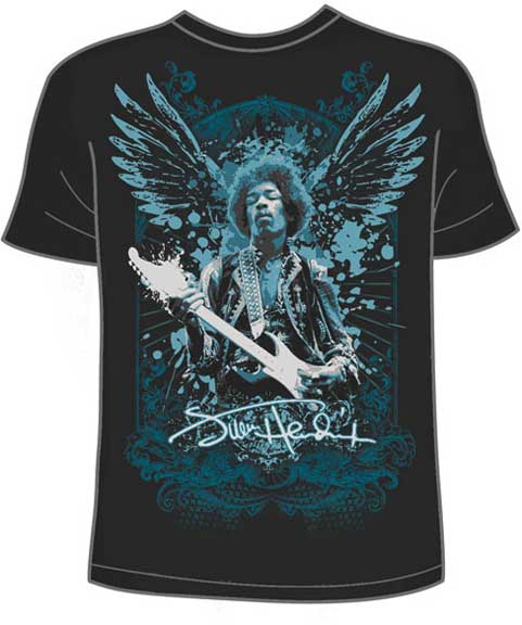 Jimi Hendrix Wings Mens Black T-Shirt Small Only