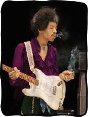 Jimi Hendrix Smoking Fleece Blanket