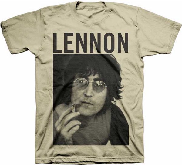 John Lennon Smoke Portrait T-Shirt Medium Only