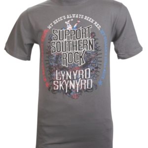Lynyrd Skynyrd Support Southern Rock Mens Gray T-shirt