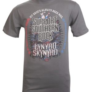 Lynyrd Skynyrd Support Southern Rock Mens Gray T-shirt