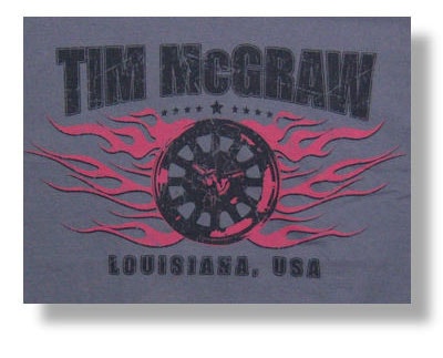 Tim McGraw Fire Wheel Mens Gray T-shirt