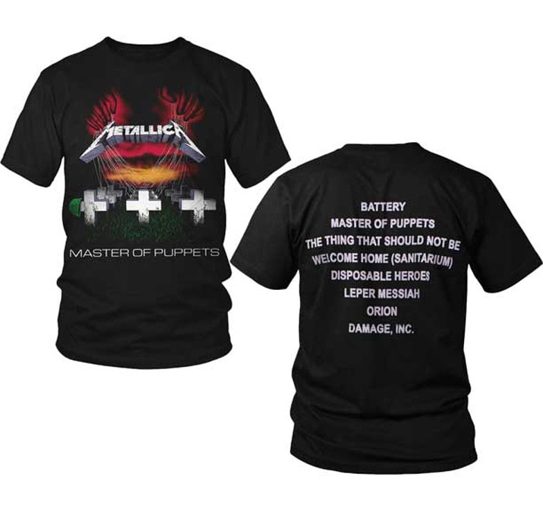Metallica Master of Puppets Tracks T-shirt