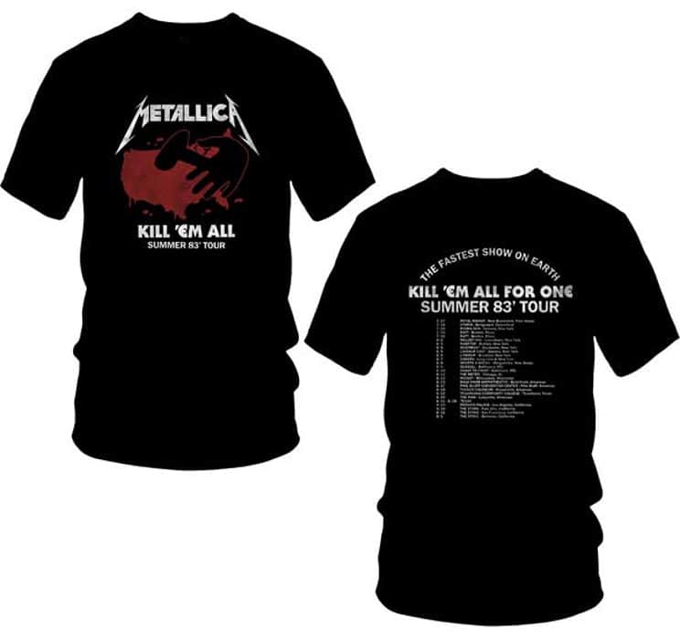 Metallica Kill ‘Em All Tour Mens Black T-Shirt