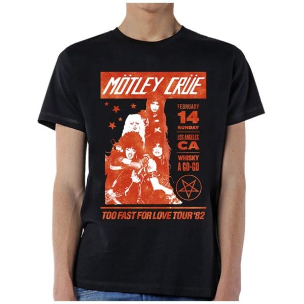 Motley Crue Whisky A Go-Go Mens Black T-shirt