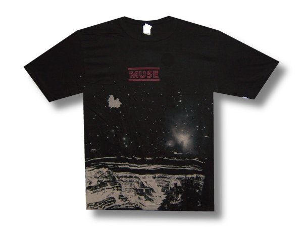Muse Space Ringspun Mens Black T-Shirt Small Only