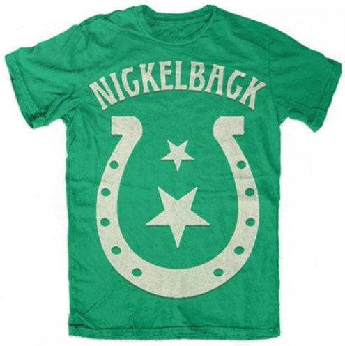 Nickelback Horse Shoe Mens Green T-shirt
