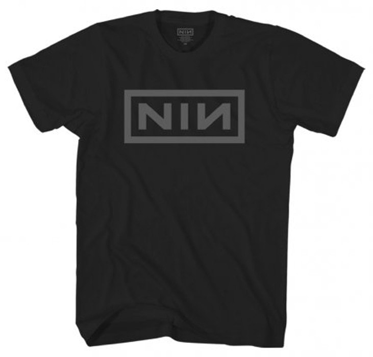 Nine Inch Nails gray logo on black t-shirt