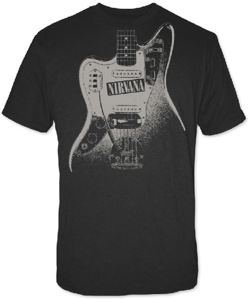 Nirvana Guitar Discharge Mens Black T-Shirt