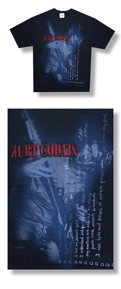 Kurt Cobain Live Lyrics Youth Tshirt Youth L Band Tees