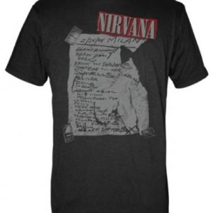 Nirvana Milan Set List Mens Black T-Shirt