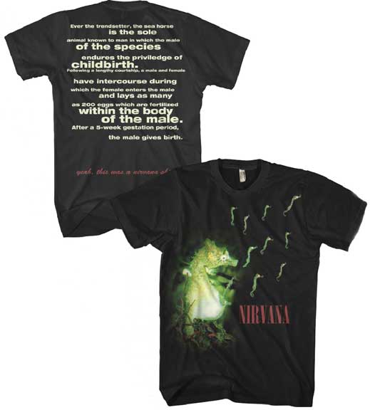 Nirvana Seahorse Mens Black T-shirt