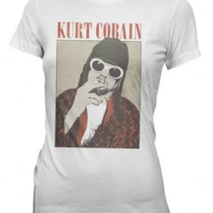 Kurt Cobain Smoking Photo Jr T-shirt