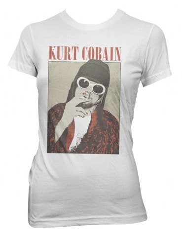 Kurt Cobain Smoking Photo Jr T-shirt