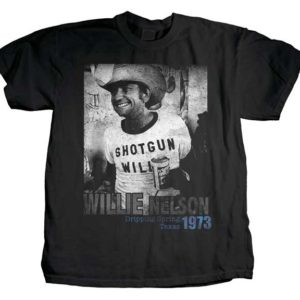 Willie Nelson Texas 1973 Mens Black T-shirt
