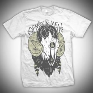 Of Mice & Men Ram Skull Mens White T-shirt