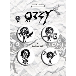 Ozzy Osbourne Stick Figures 4 Button Set - S