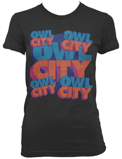 Owl City Block Letters Jr Black T-shirt